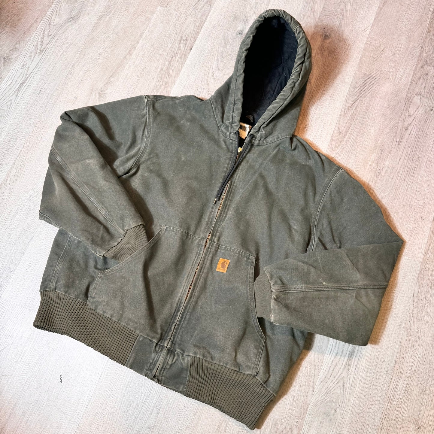 Carhartt military Olive Green J130 Washed Duck Active jacket