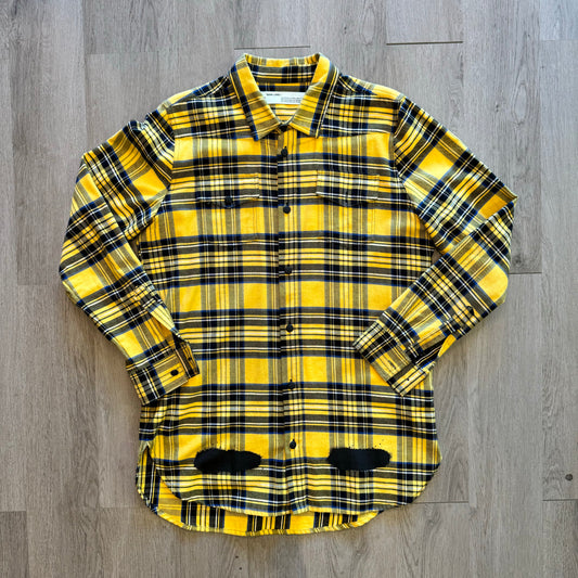 Yellow Off White flannel Pre-Loved