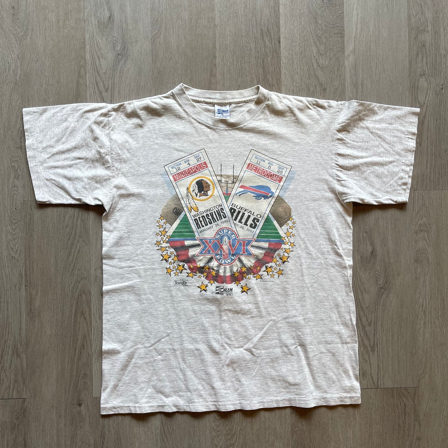 Redskin Ticket Super Bowl XXVI Vintage T-shirt