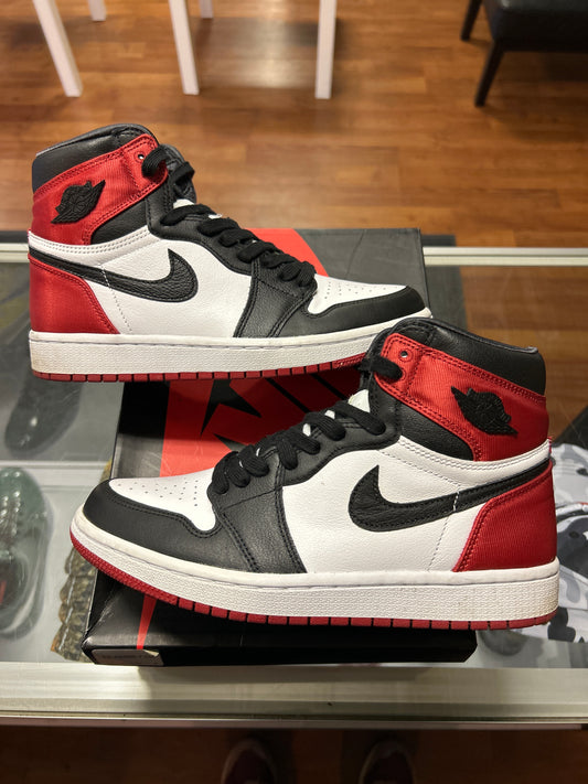 Jordan 1 Retro High Satin Black Toe (Women's) - Preloved