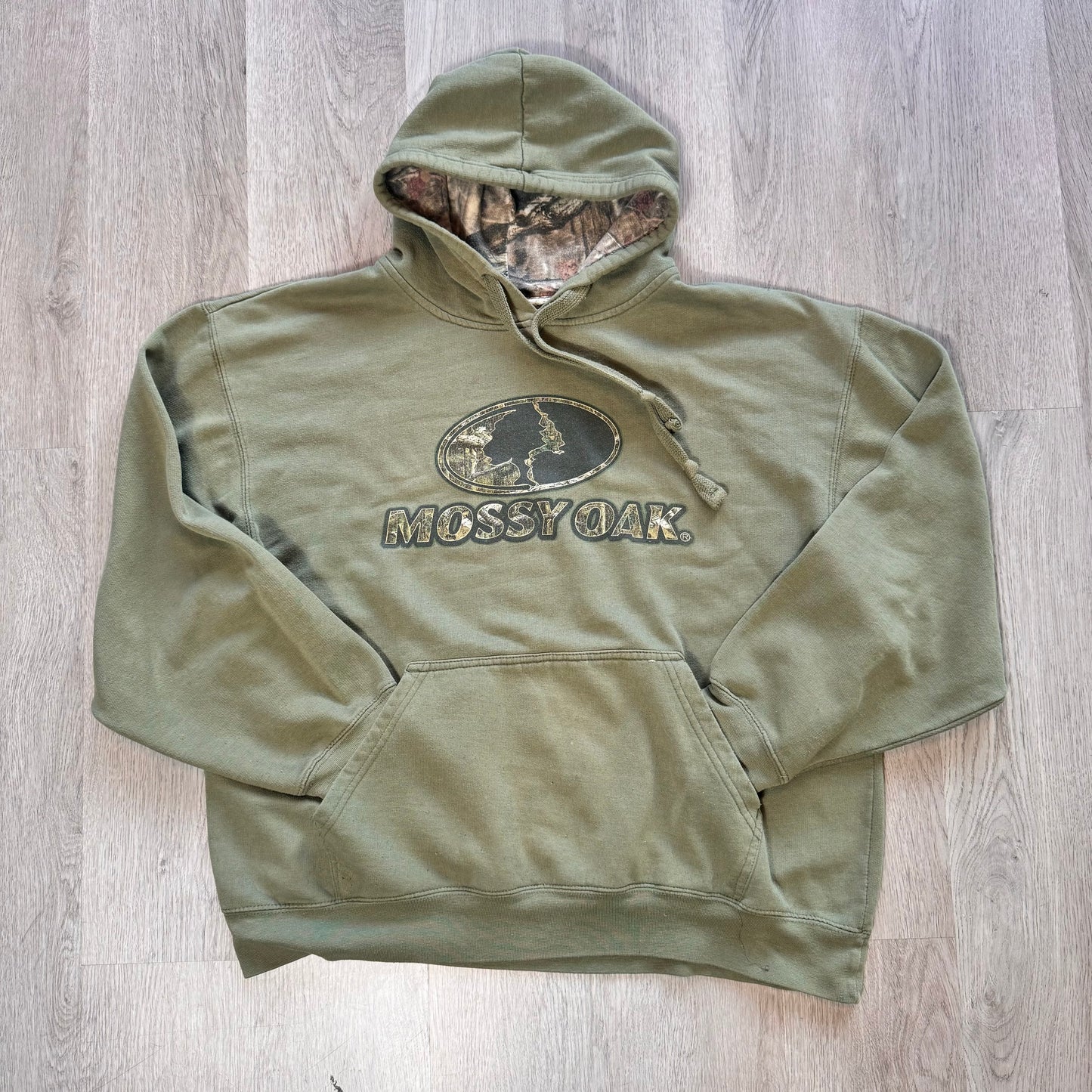 Vintage mossy oak Olive green hoodie