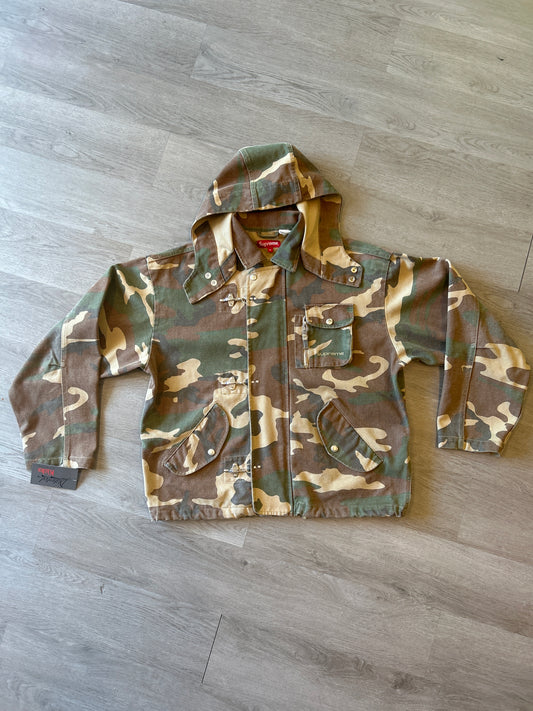 Supreme Canvas Clip Jacket Tan Camo - Preowned