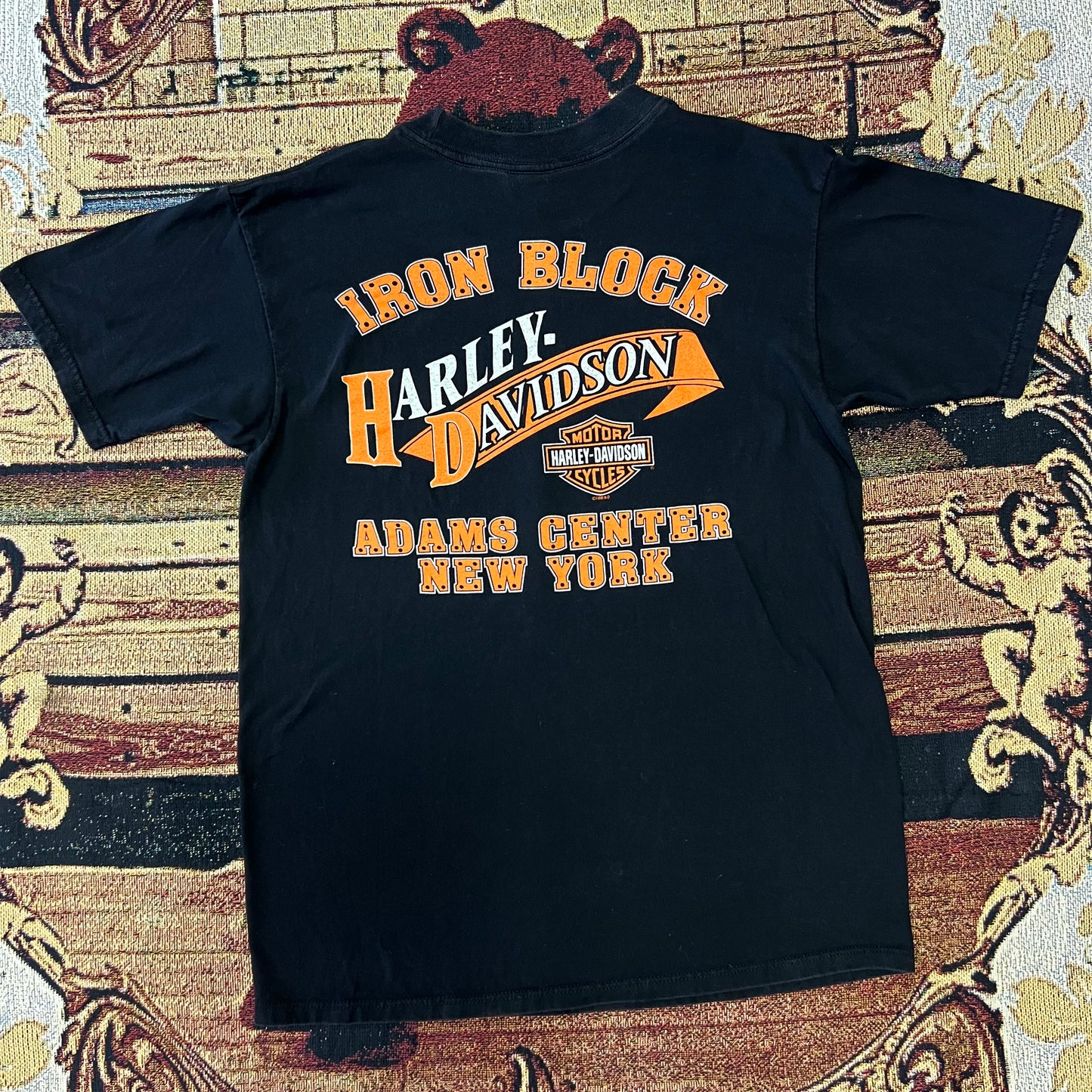 Vintage Harley Davidson Iron Block Adams centet NY T-Shirt