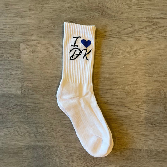 I 💙 DK Socks (White/Blue)