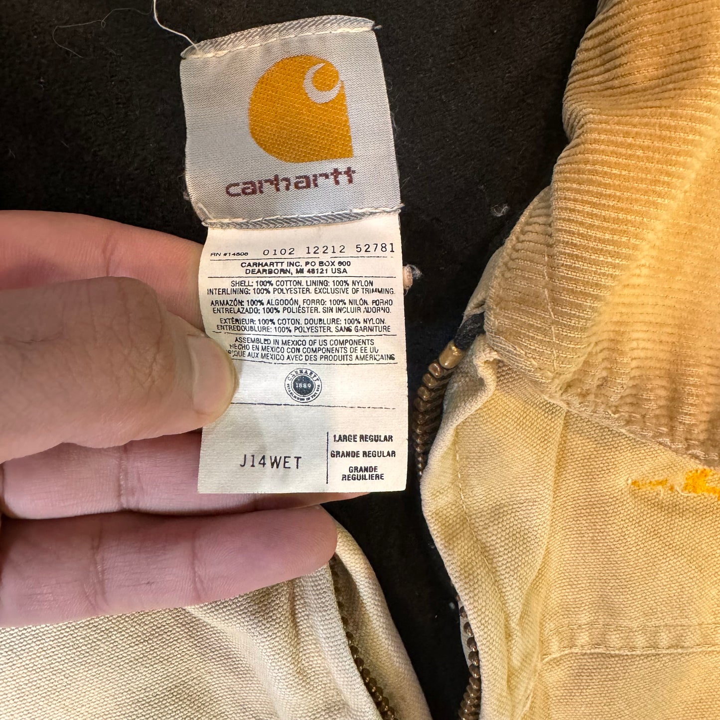 Vintage Carhartt Zip Up Tan Jacket