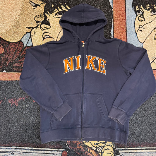 Vintage Nike The Athletic Dept Blue Full Zip Spellout Hoodie