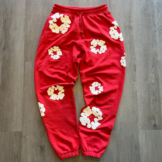 Denim Tears Cotton Wreath Sweatpant Red - Preowned