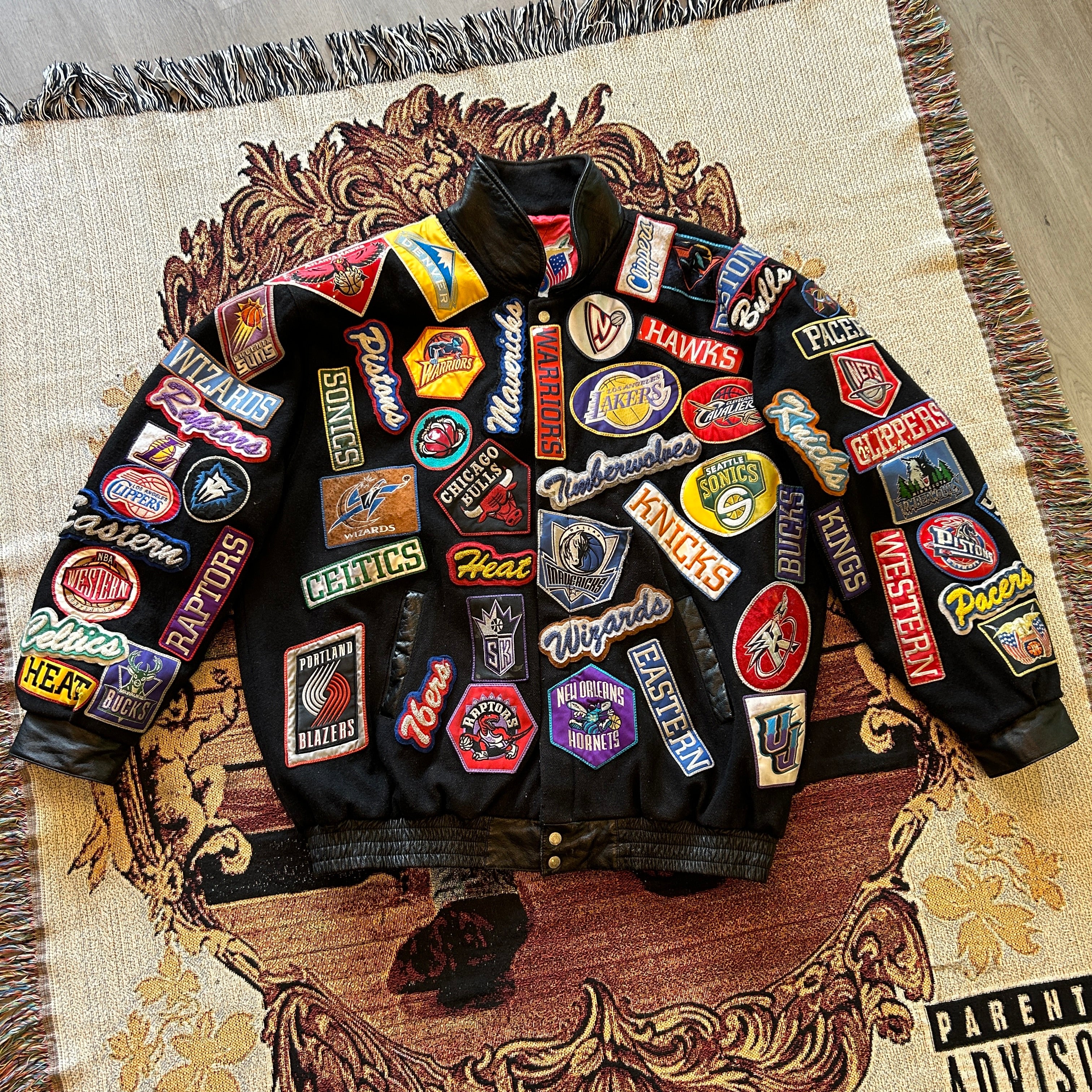 Vintage Jeff Hamilton NBA AO Patchwork Leather Jacket DistortedKicks