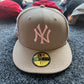 NY World Series Beige/Pink Brim Fitted