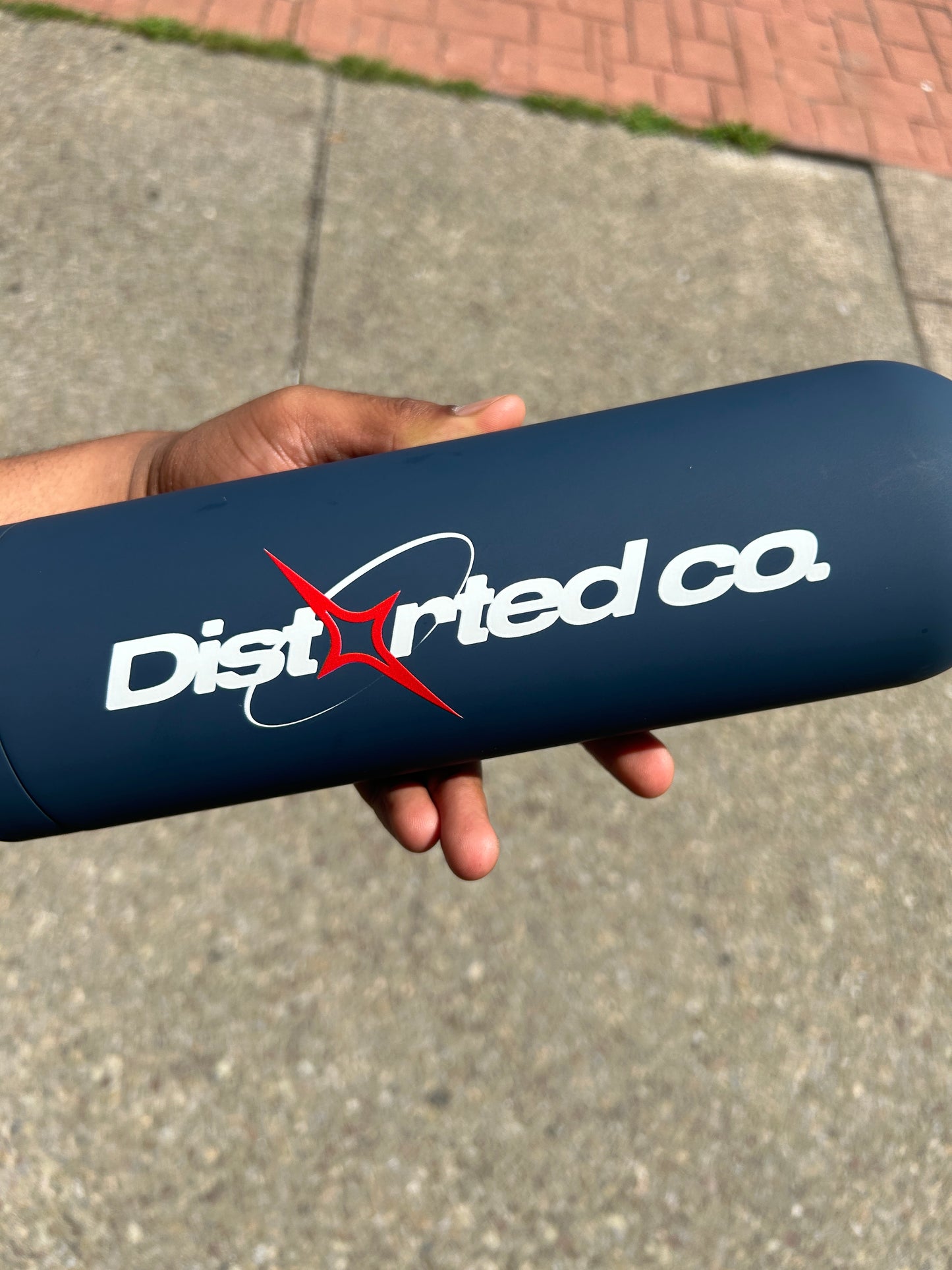 Distorted Co. Navy Blue Water Bottle