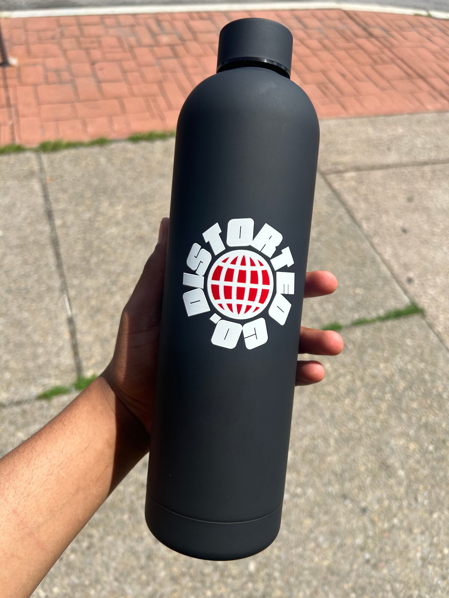 Distorted Co. Black Water Bottle