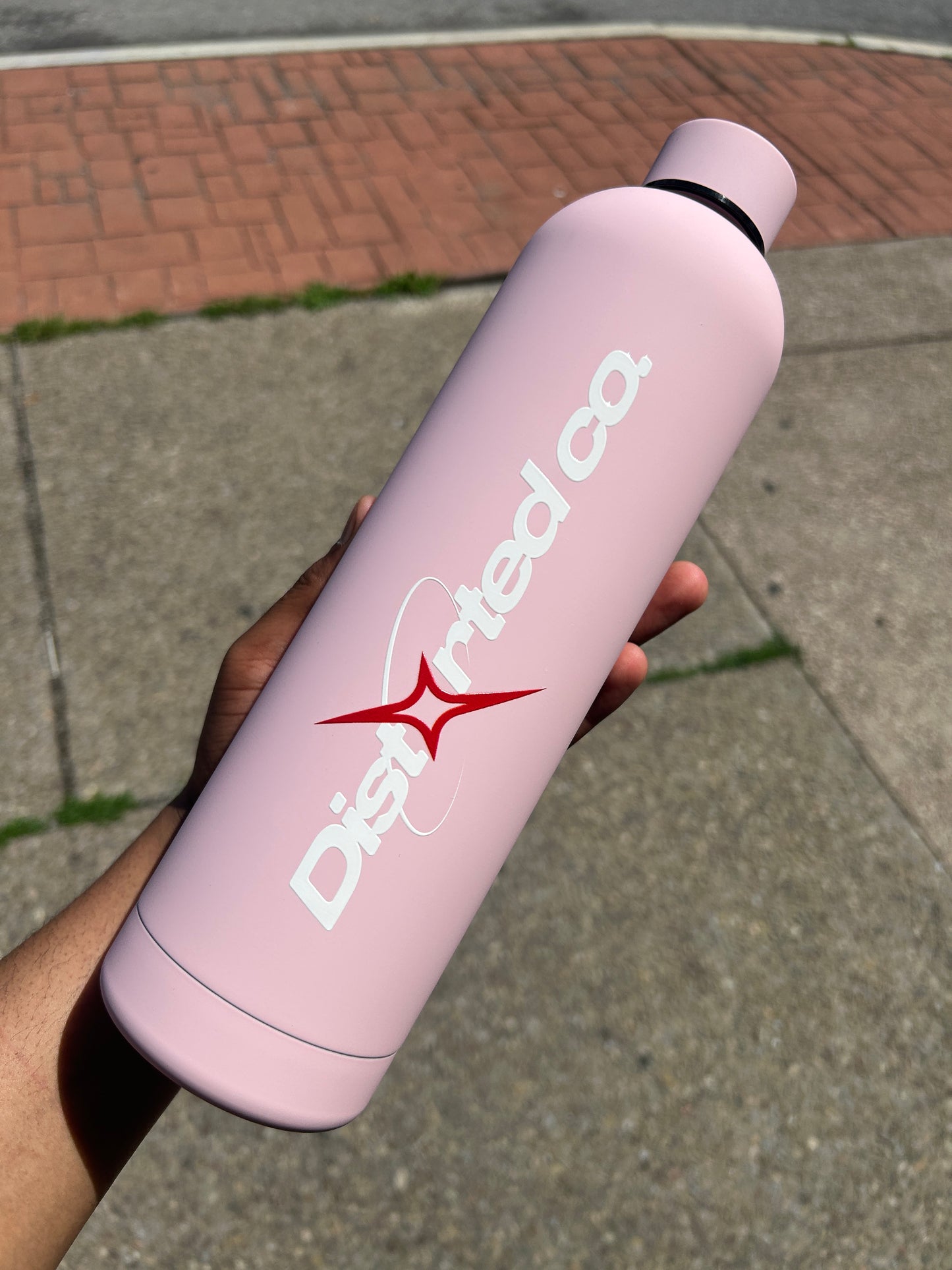 Distorted Co. Pink Water Bottle