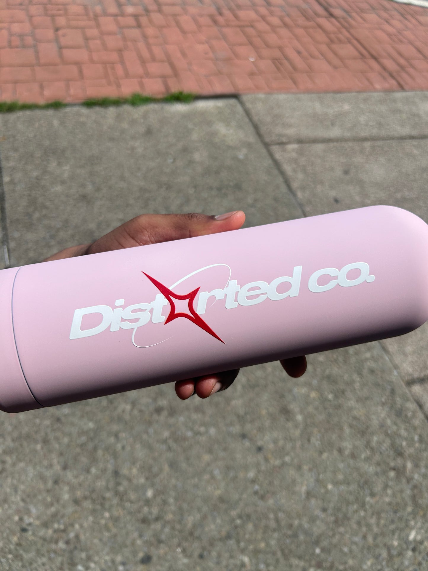 Distorted Co. Pink Water Bottle