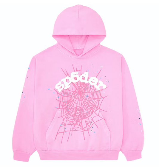 Sp5der OG Web Hoodie Pink