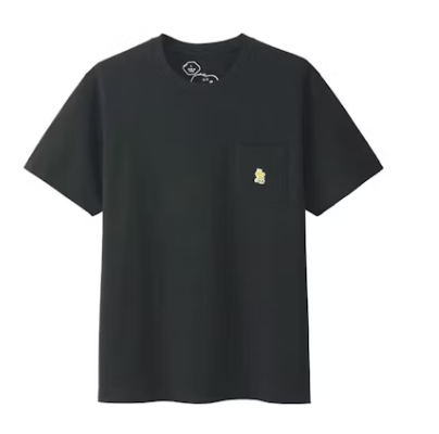 KAWS x Uniqlo x Peanuts Woodstock Pocket Tee Black