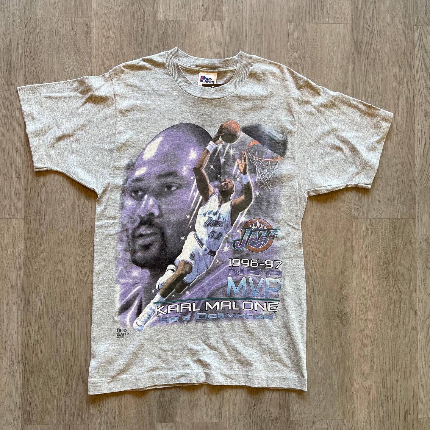 Karl Malone He’s Delivered 1996-1997 NBA MVP Vintage T-shirt