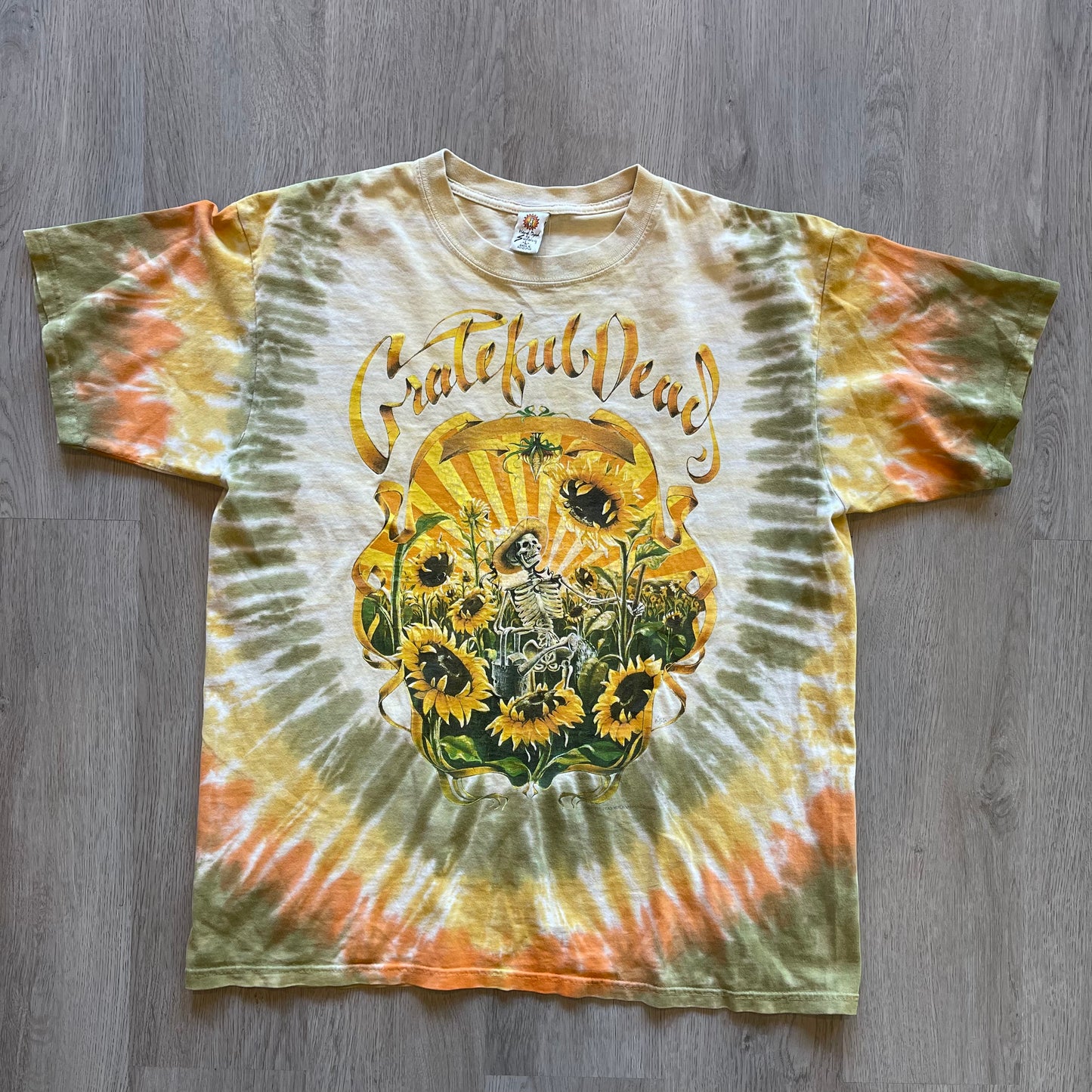Vintage 1994 Grateful Dead Bear Garden Sun Flower Tie Dye Tour Concert